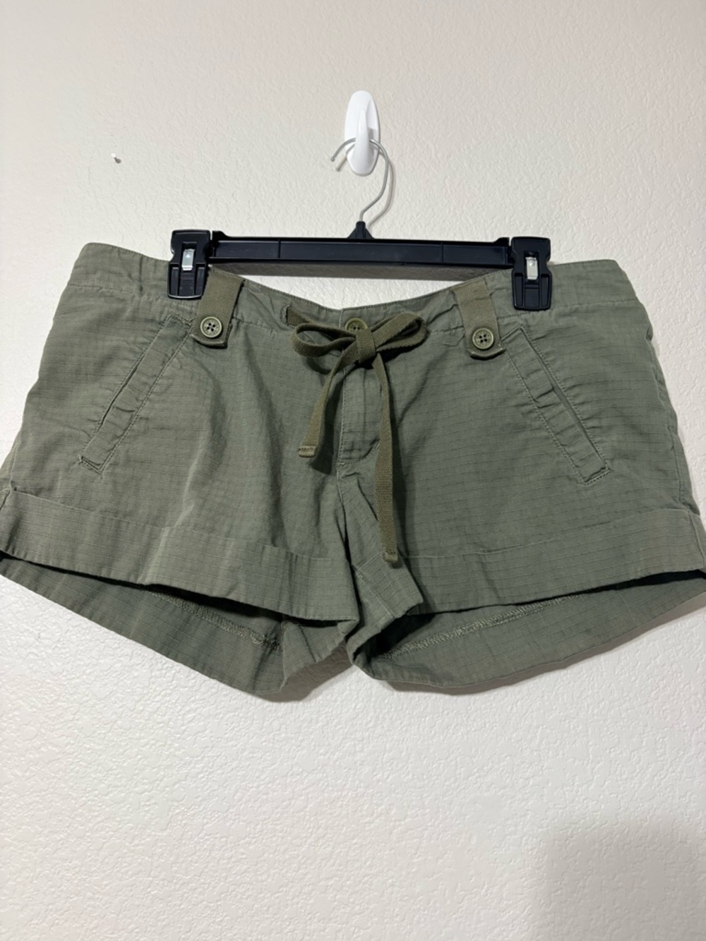 Surf Skate Brand Split Vintage Ripstop Olive LowRise Drawstring Shorts Hong Kong